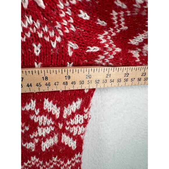 VTG Abercrombie & Fitch Fair Isle red Sweater preppy 90s sz L - Picture 5 of 6